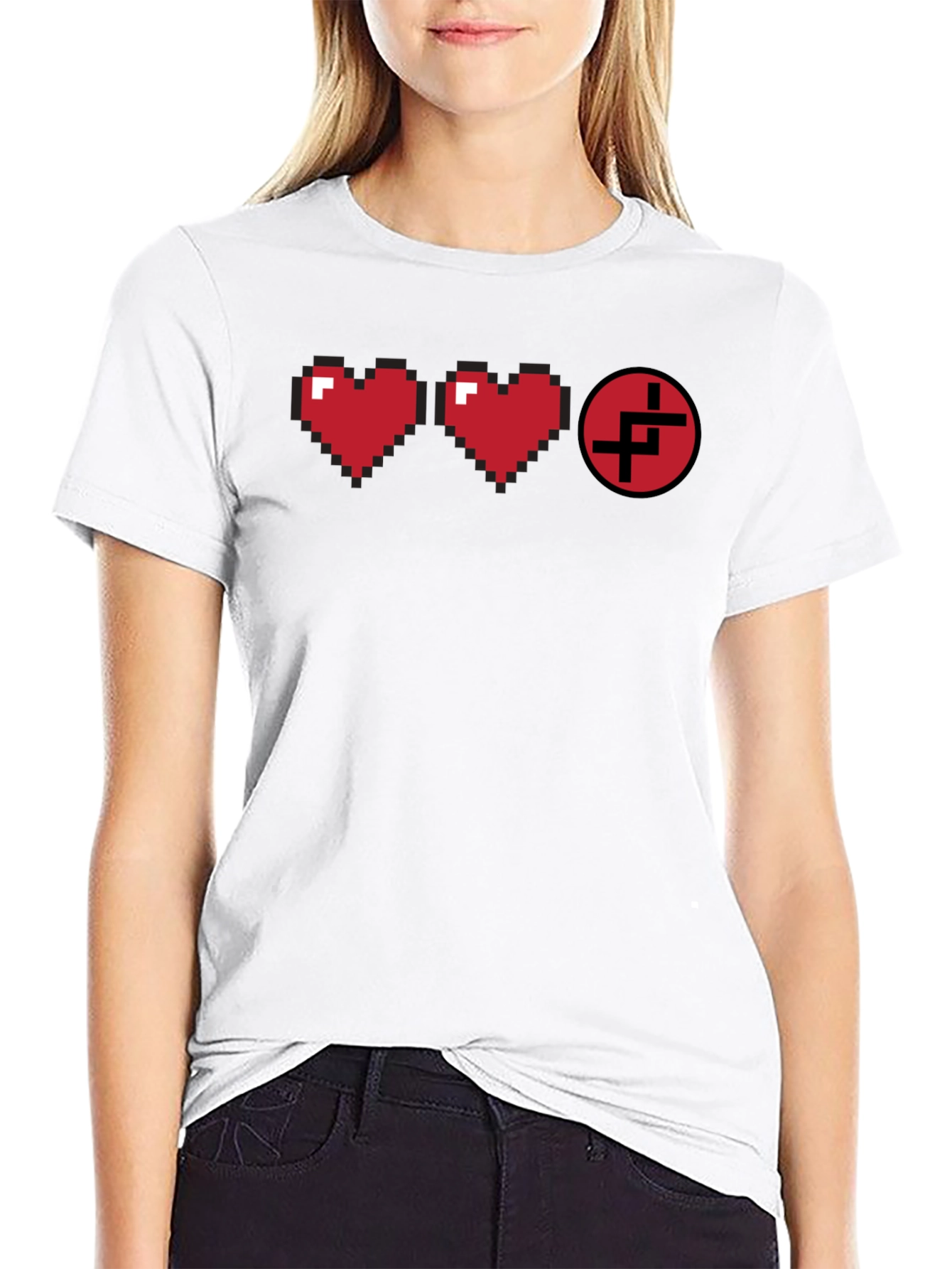 Pixel Heart Gamer T-Shirt - Black Cotton Tee