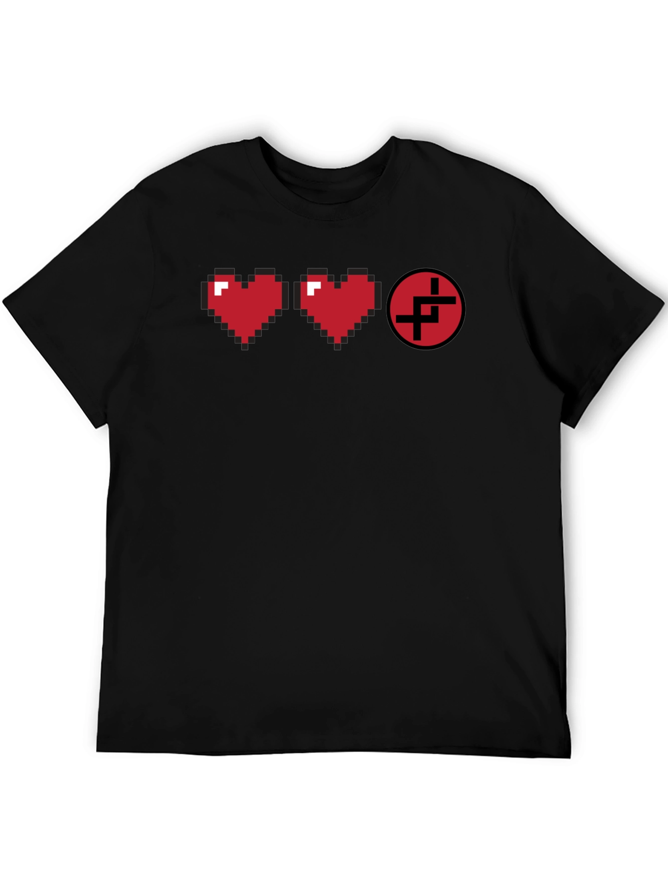Pixel Heart Gamer T-Shirt - Black Cotton Tee