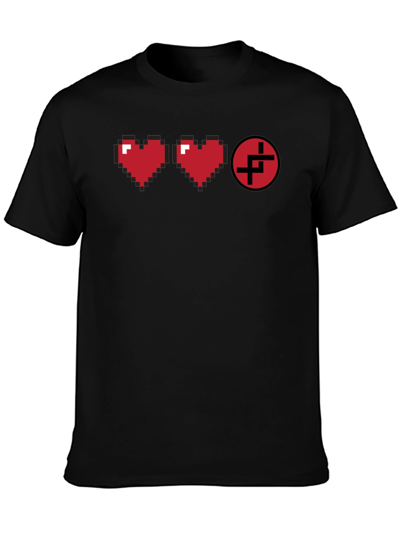 Pixel Heart Gamer T-Shirt - Black Cotton Tee