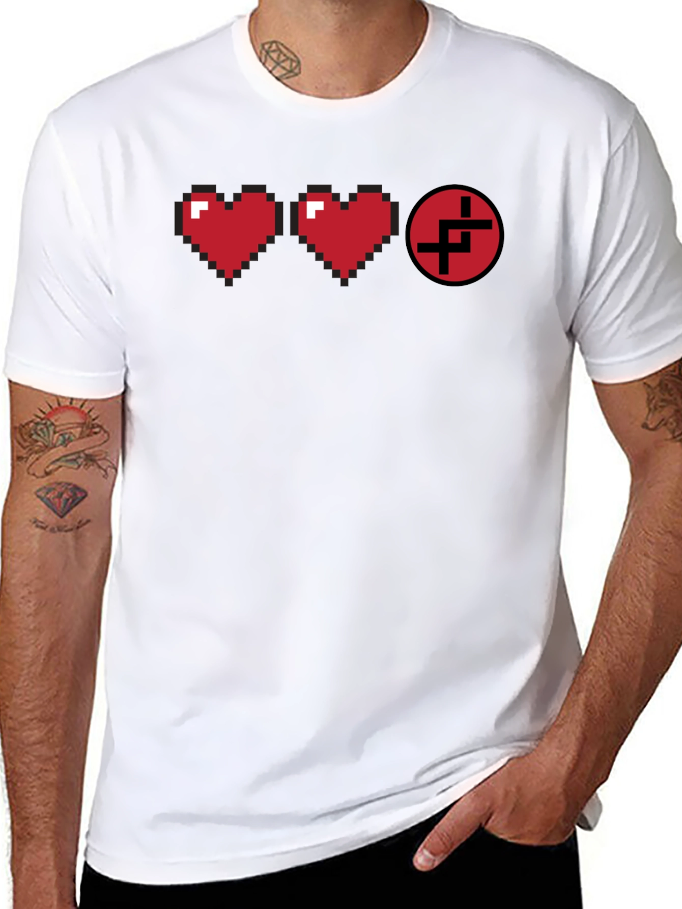 Pixel Heart Gamer T-Shirt - Black Cotton Tee