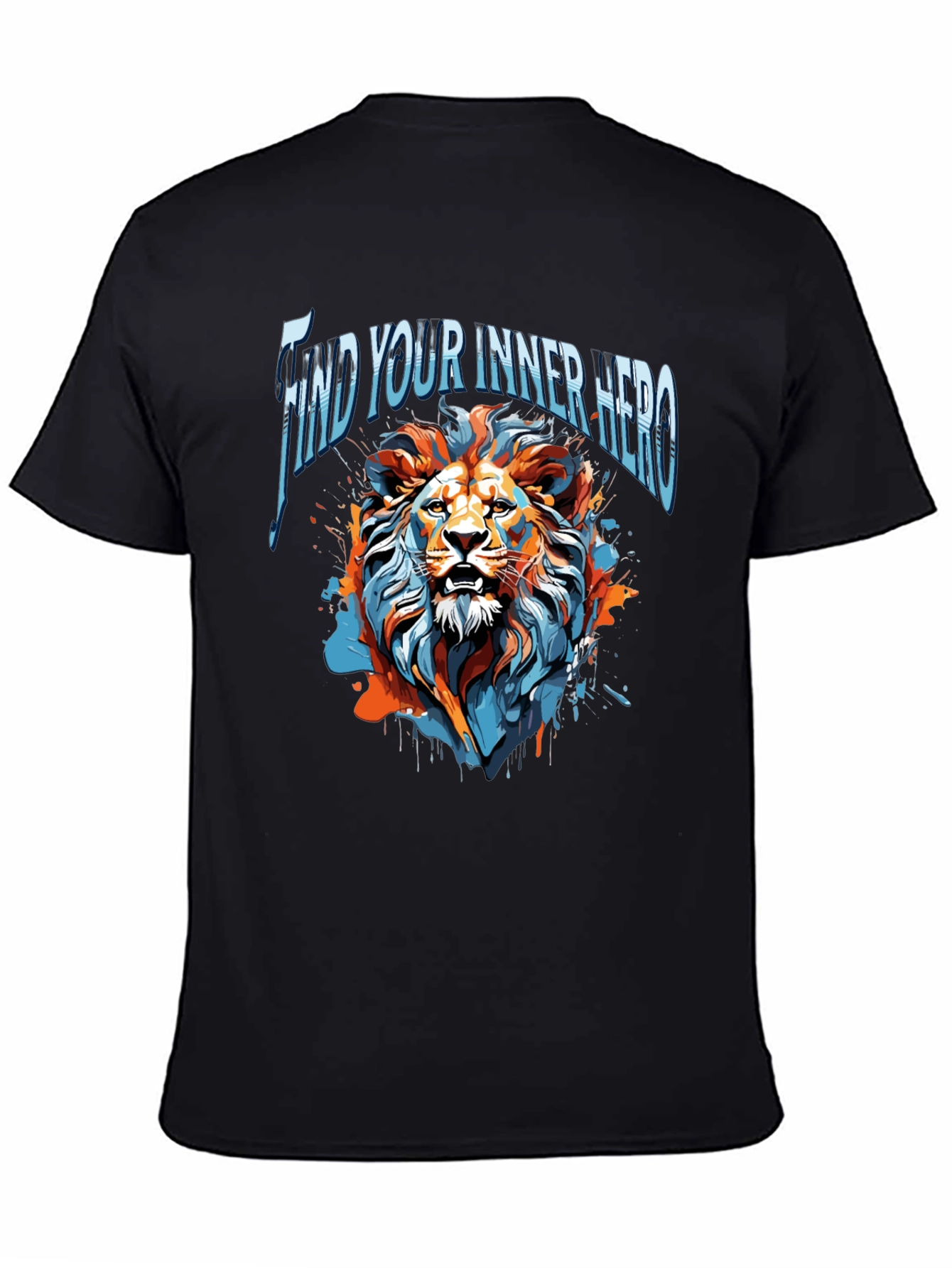 Find Your Inner Hero Lion Graphic Tee - Black