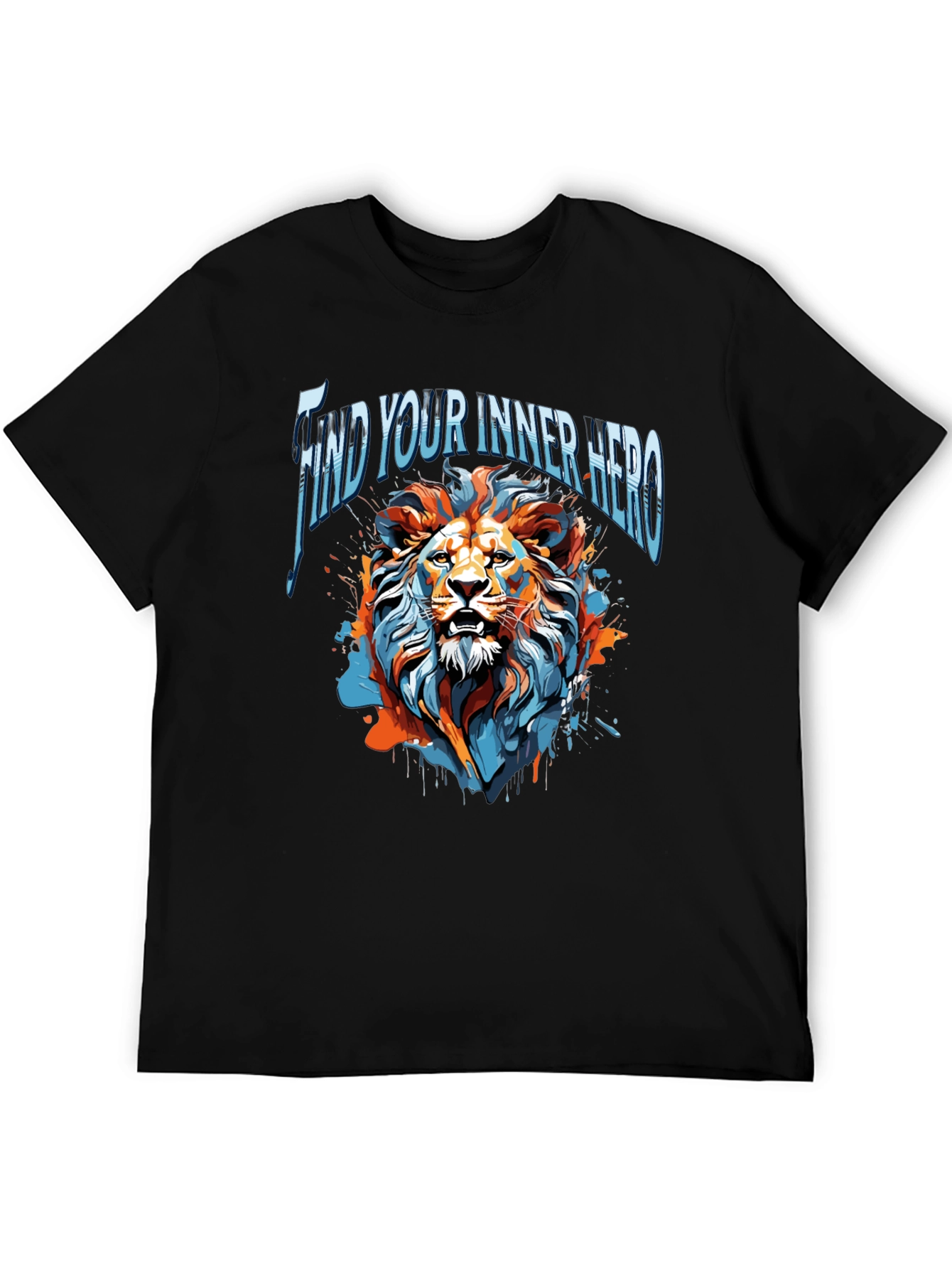 Find Your Inner Hero Lion Graphic Tee - Black