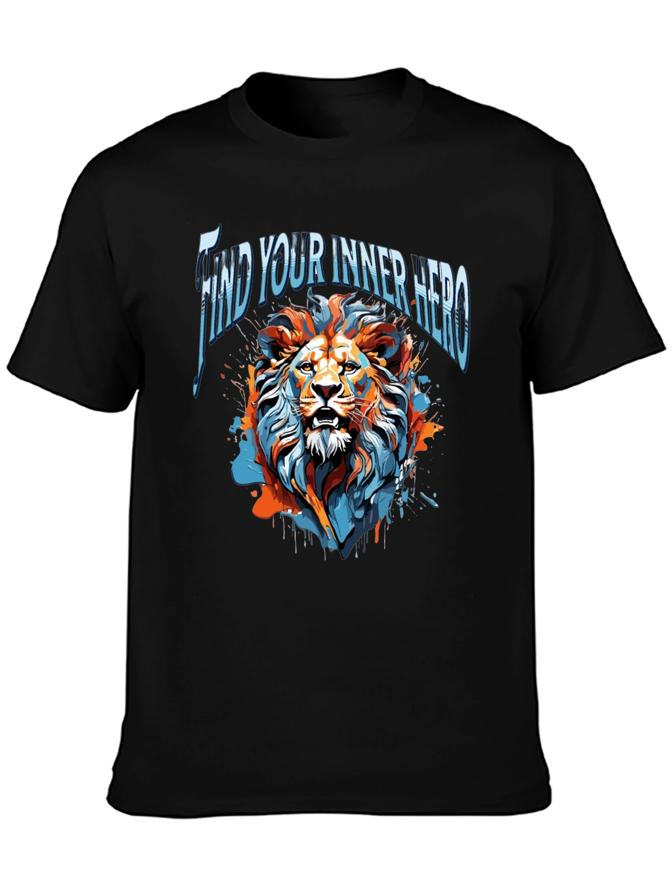 Find Your Inner Hero Lion Graphic Tee - Black