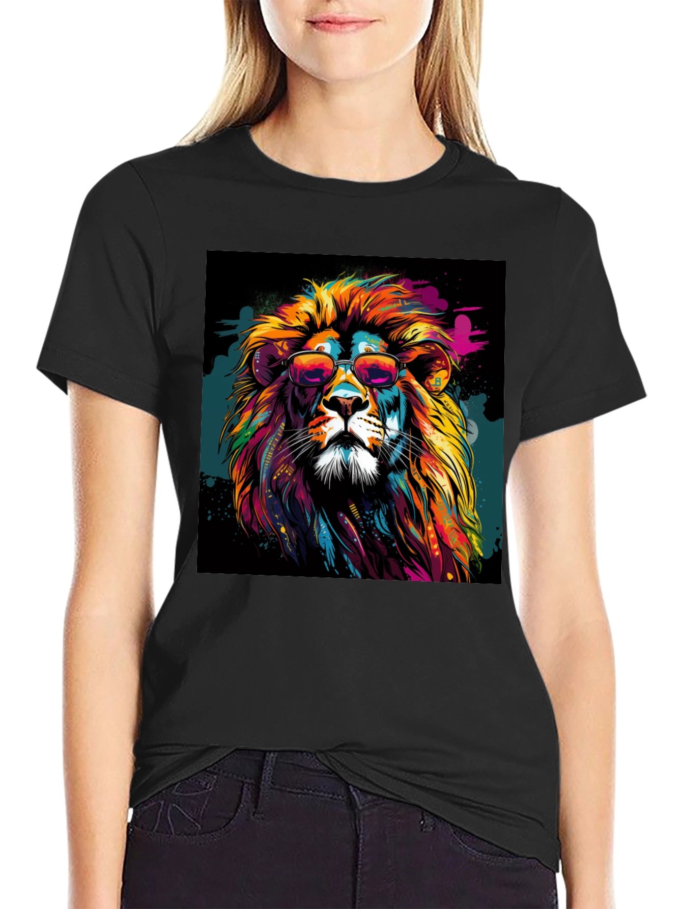 Cool Lion Graphic Tee - Black T-Shirt