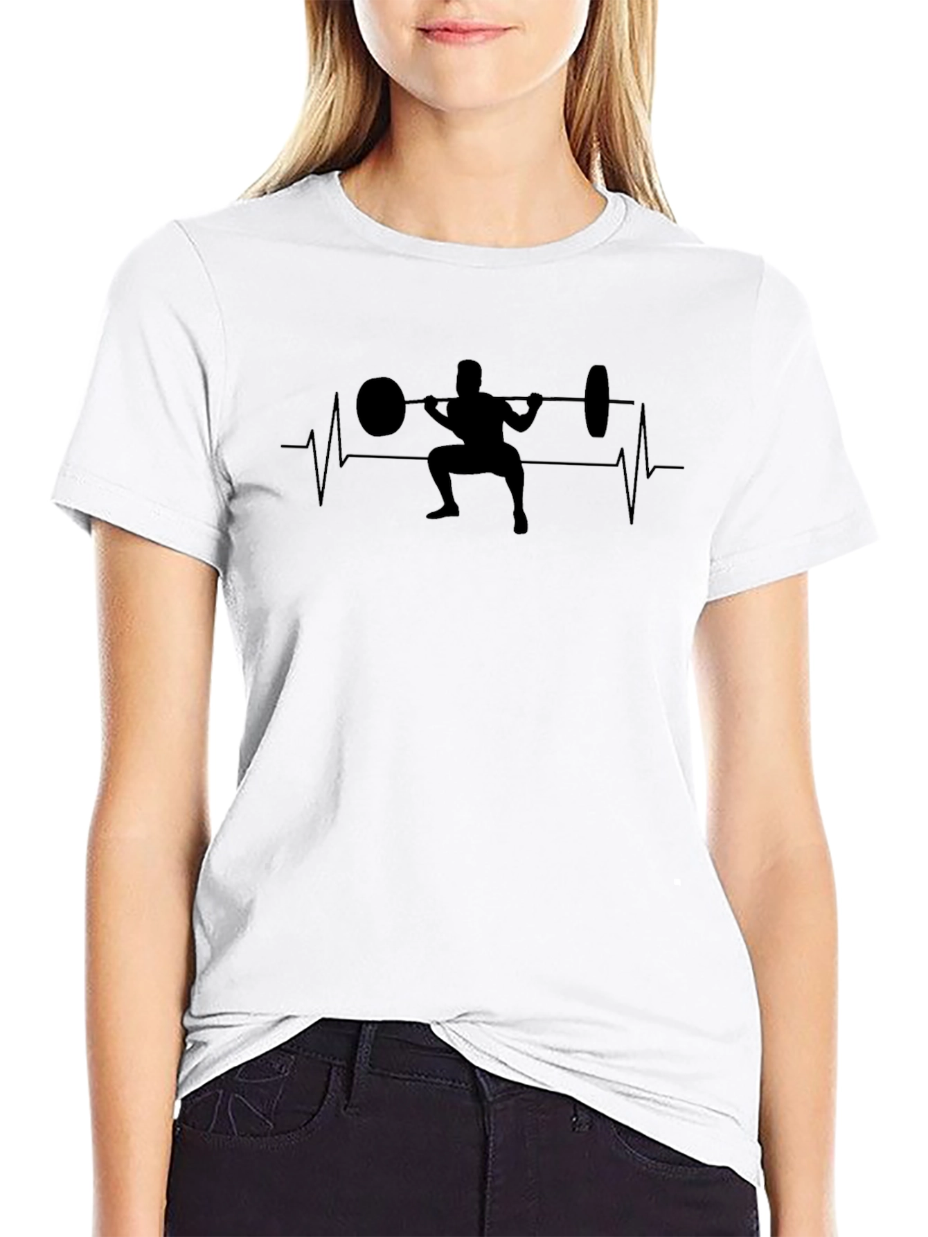 Workout Heartbeat T-Shirt - Squat Design