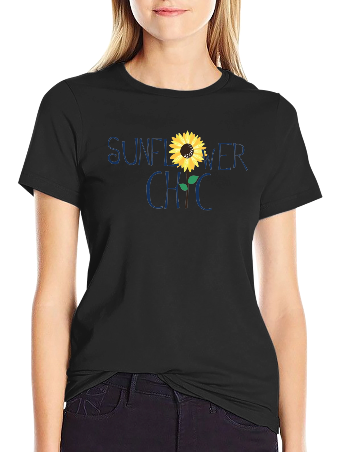 Sunflower Chic Graphic Tee - Casual Comfort