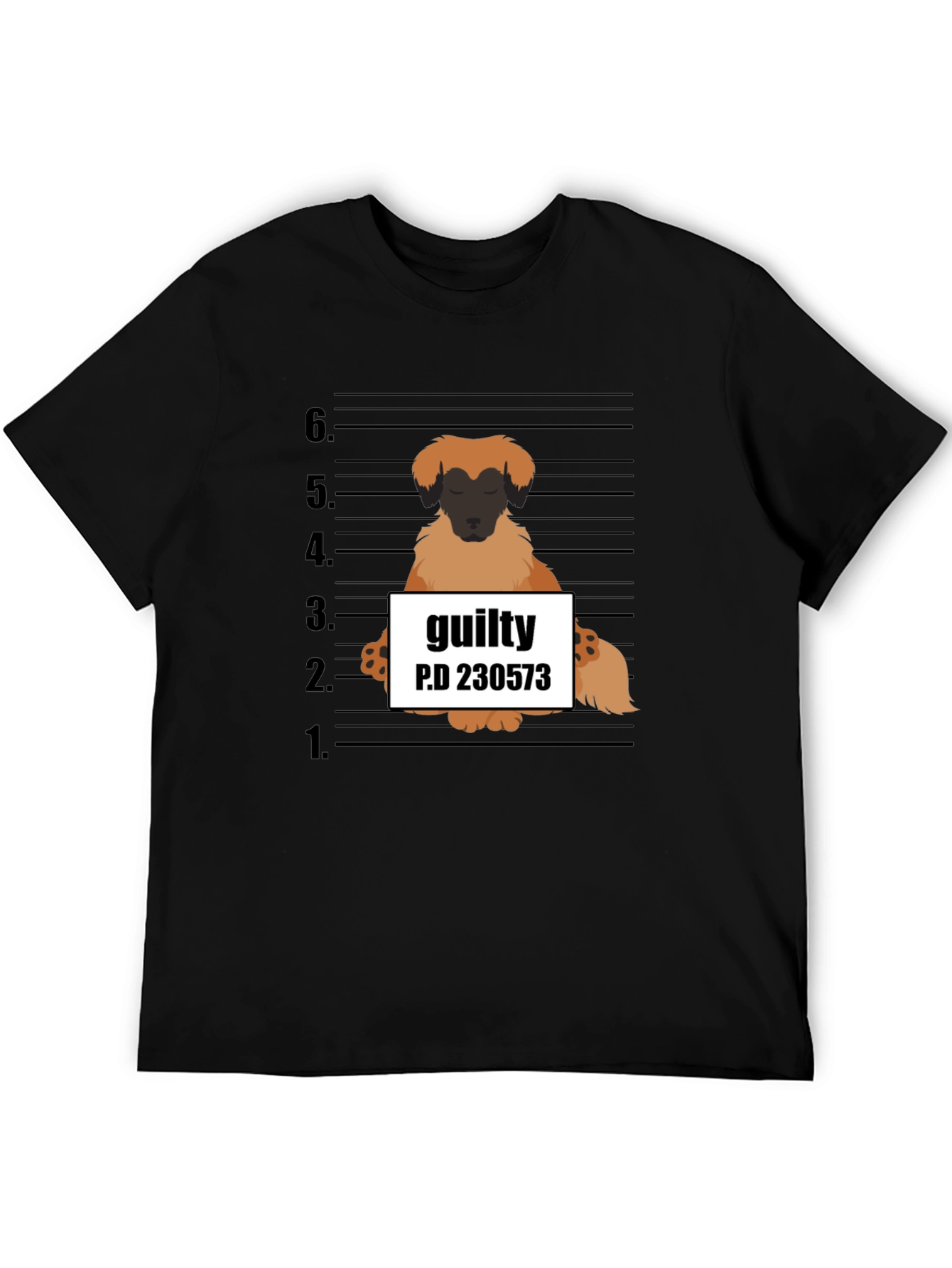 Guilty Dog Mugshot Graphic T-Shirt