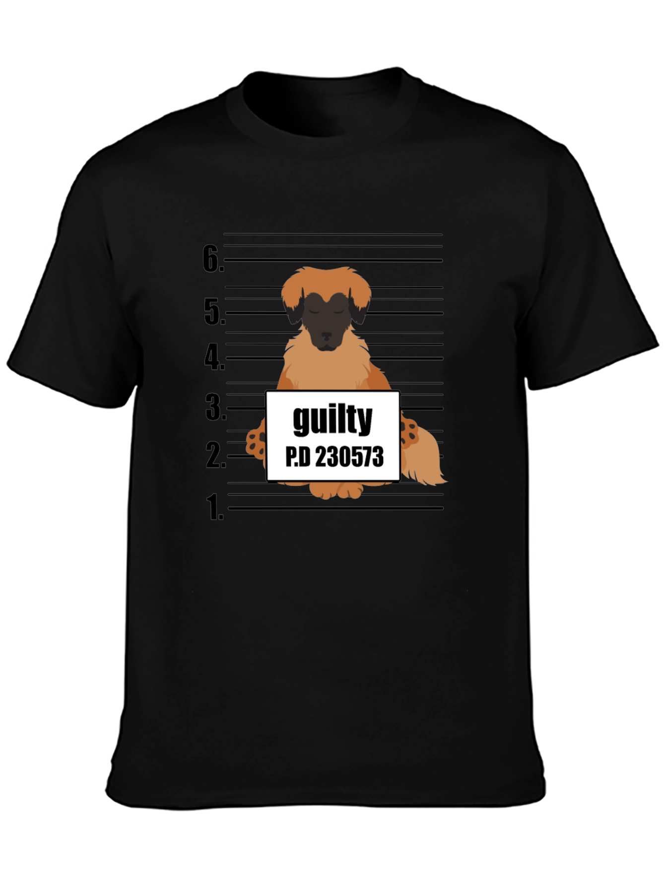 Guilty Dog Mugshot Graphic T-Shirt