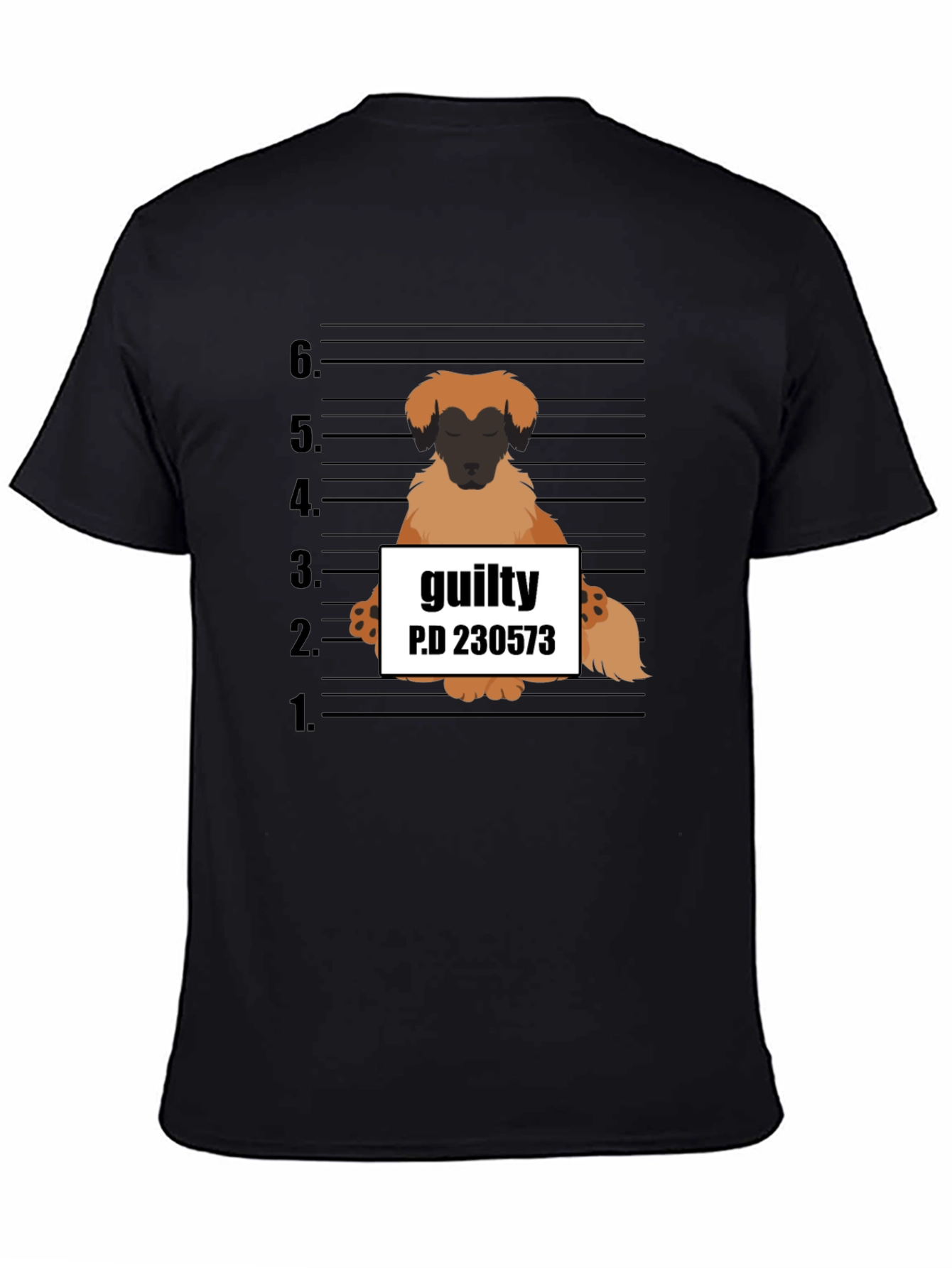 Guilty Dog Mugshot Graphic T-Shirt