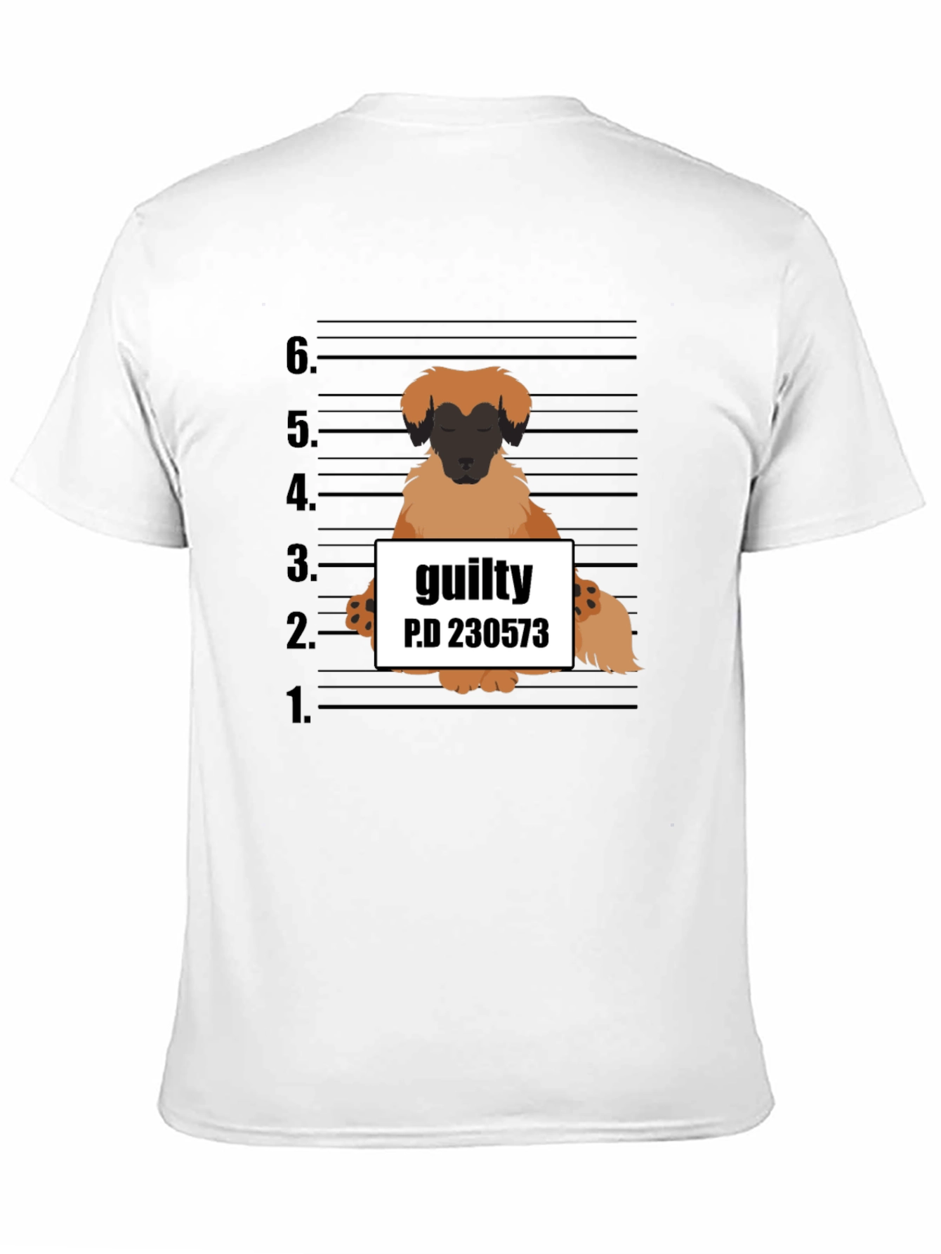 Guilty Dog Mugshot Graphic T-Shirt