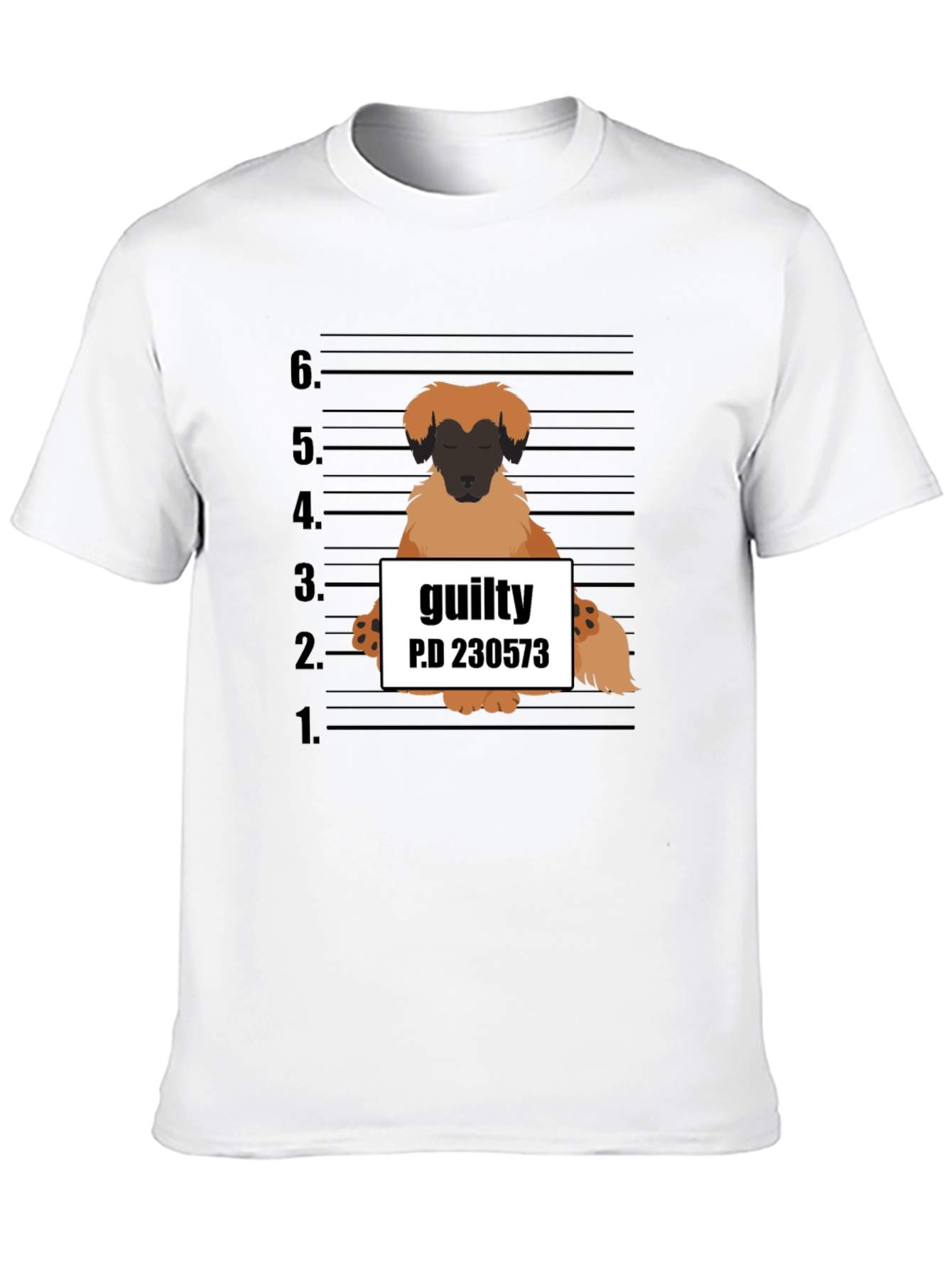 Guilty Dog Mugshot Graphic T-Shirt