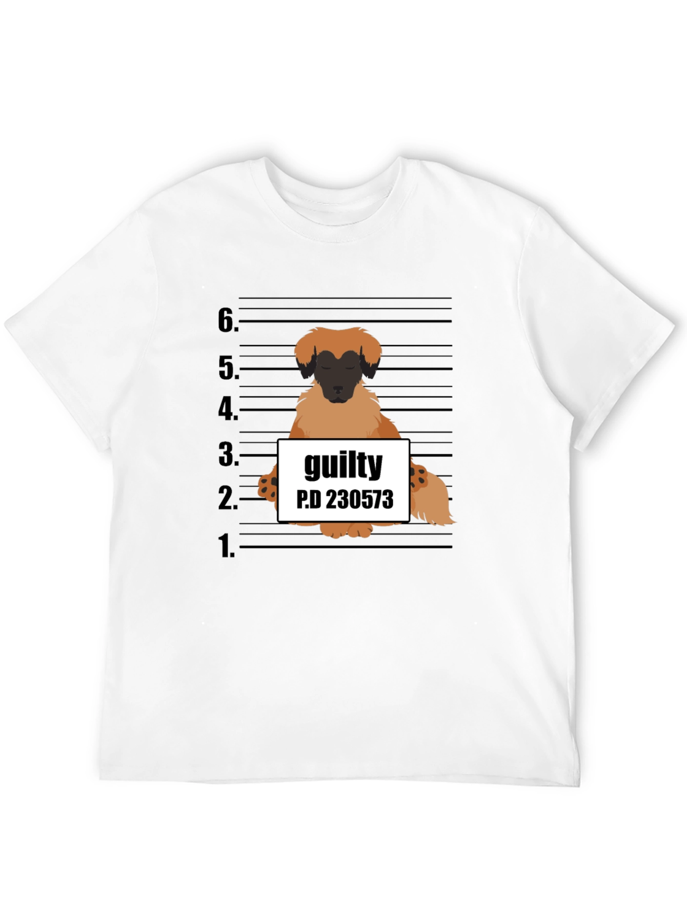 Guilty Dog Mugshot Graphic T-Shirt