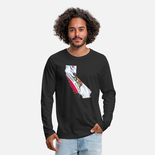 California State Flag in California State Map