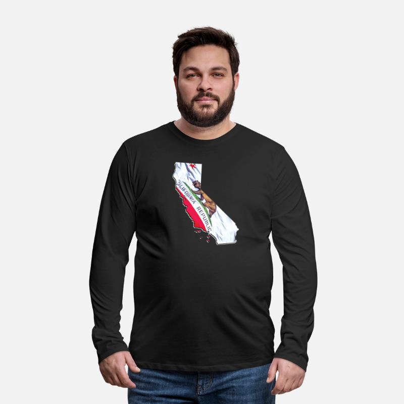 California State Flag in California State Map