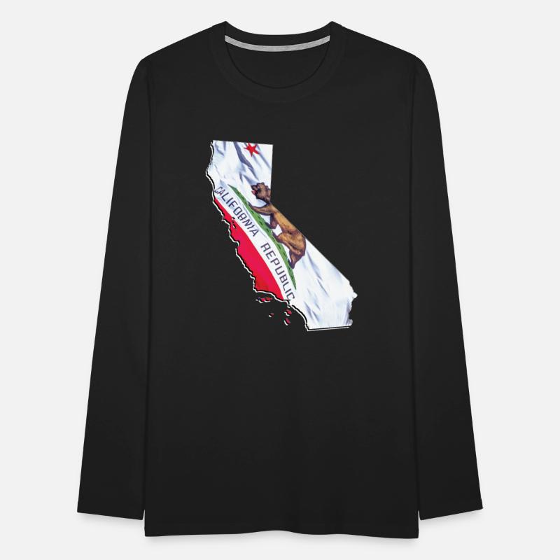 California State Flag in California State Map