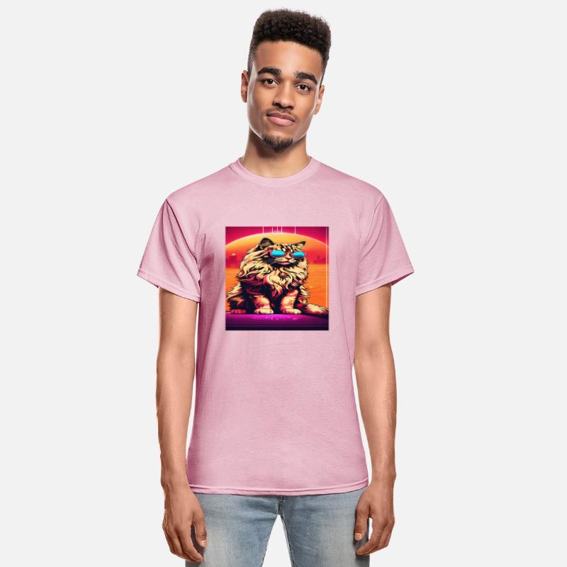 Cat with sunglasses in a retro style