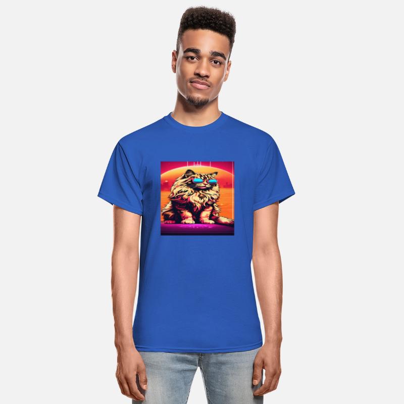 Cat with sunglasses in a retro style