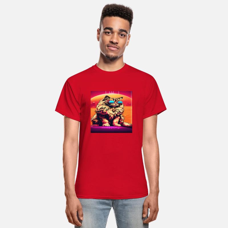 Cat with sunglasses in a retro style