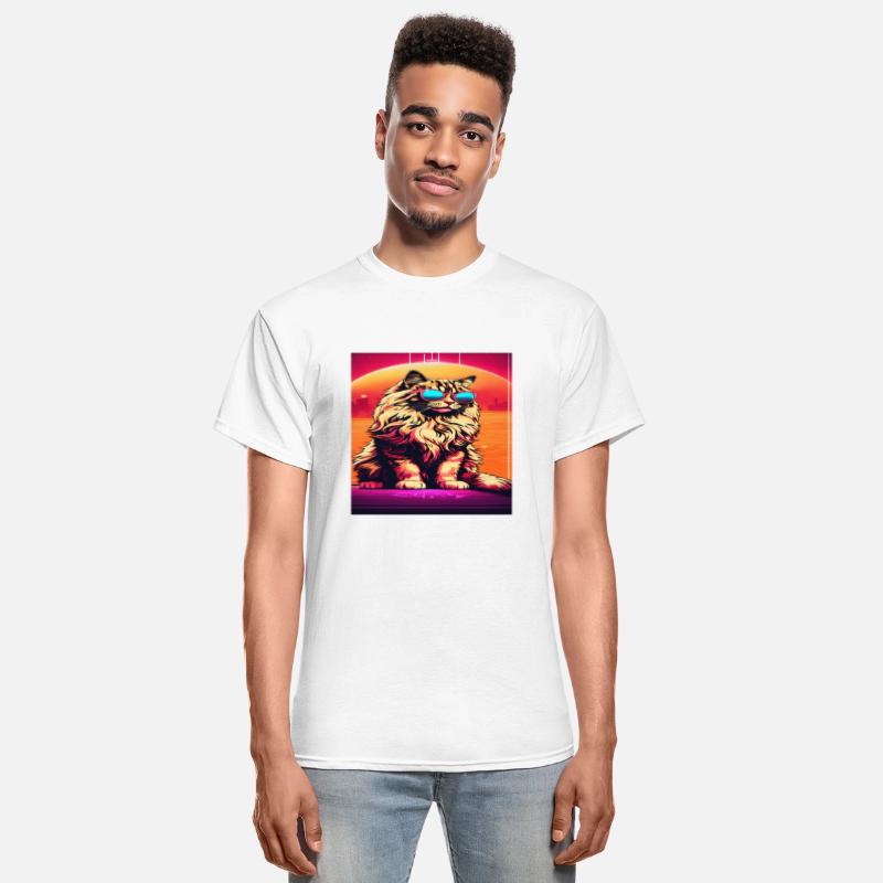 Cat with sunglasses in a retro style