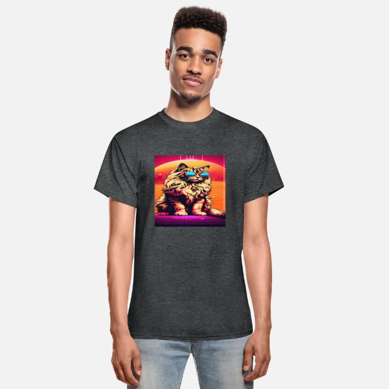 Cat with sunglasses in a retro style