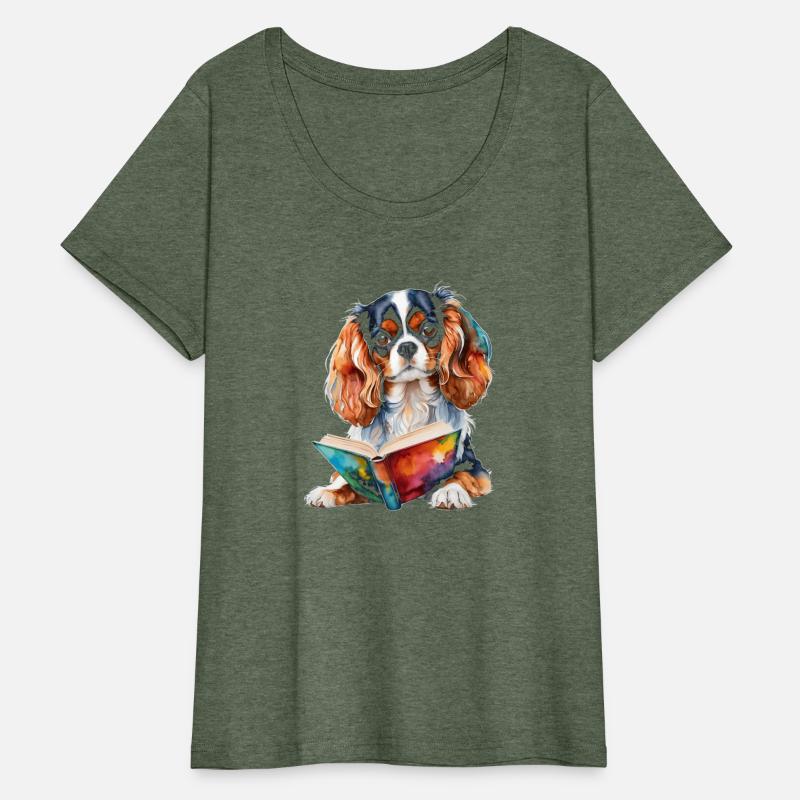 Cavalier Charles Spaniel Reading Graphic