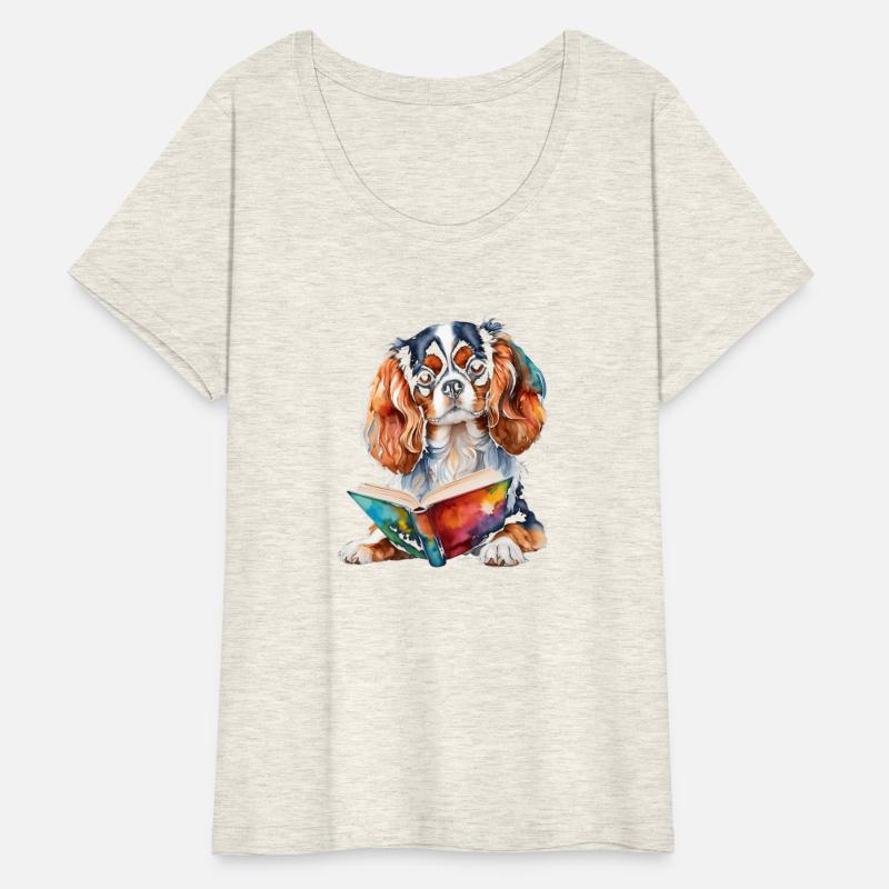 Cavalier Charles Spaniel Reading Graphic