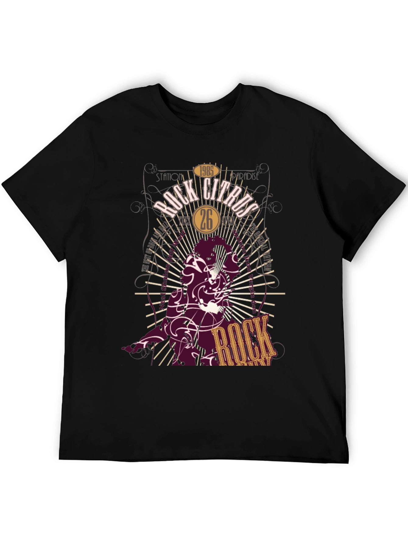 Rock Citrus Graphic Print T-Shirt - Station Paradise Tee