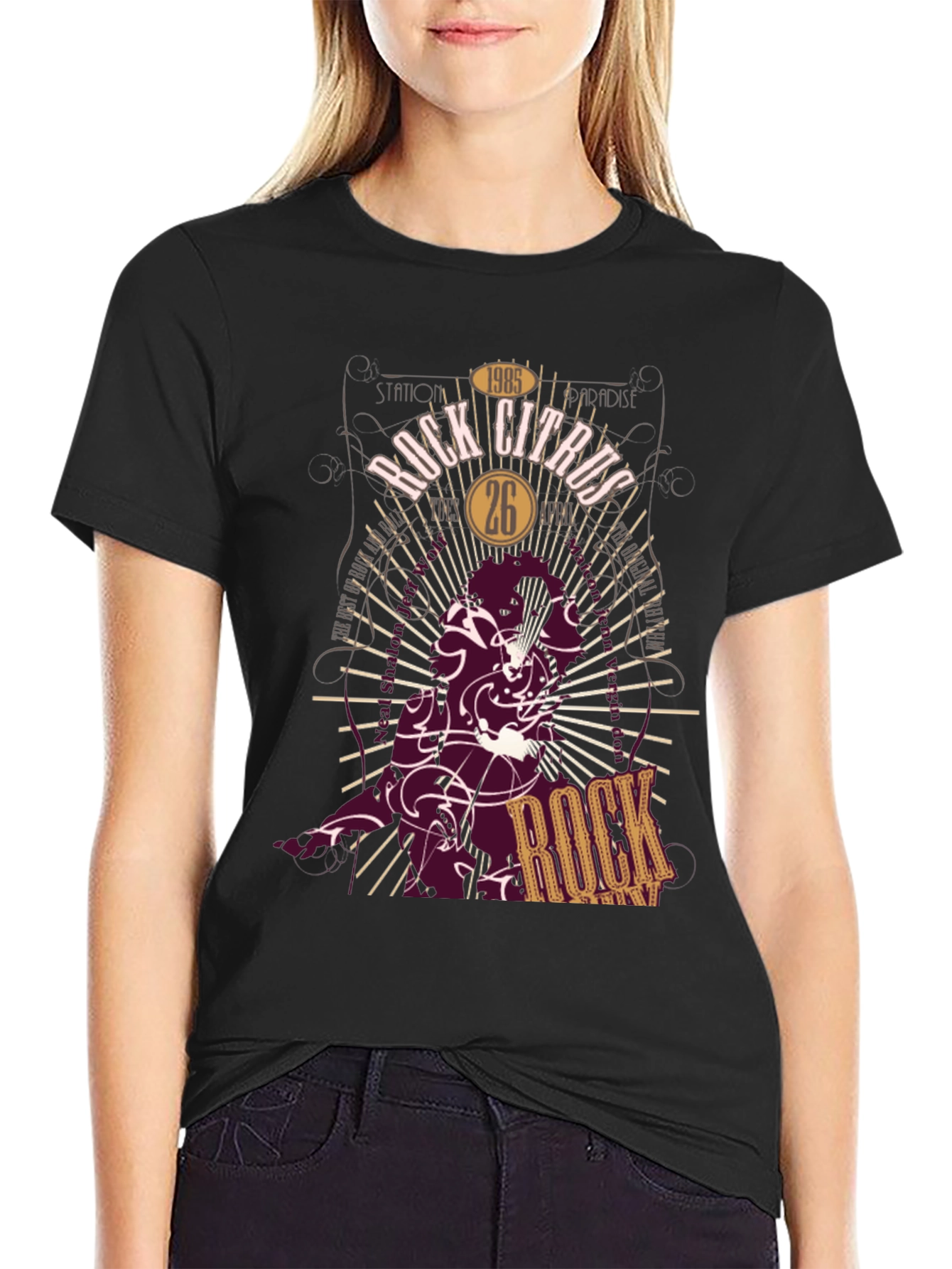 Rock Citrus Graphic Print T-Shirt - Station Paradise Tee