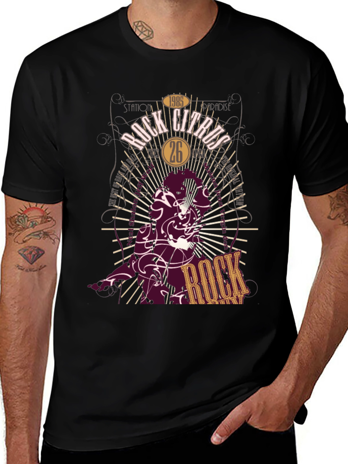 Rock Citrus Graphic Print T-Shirt - Station Paradise Tee