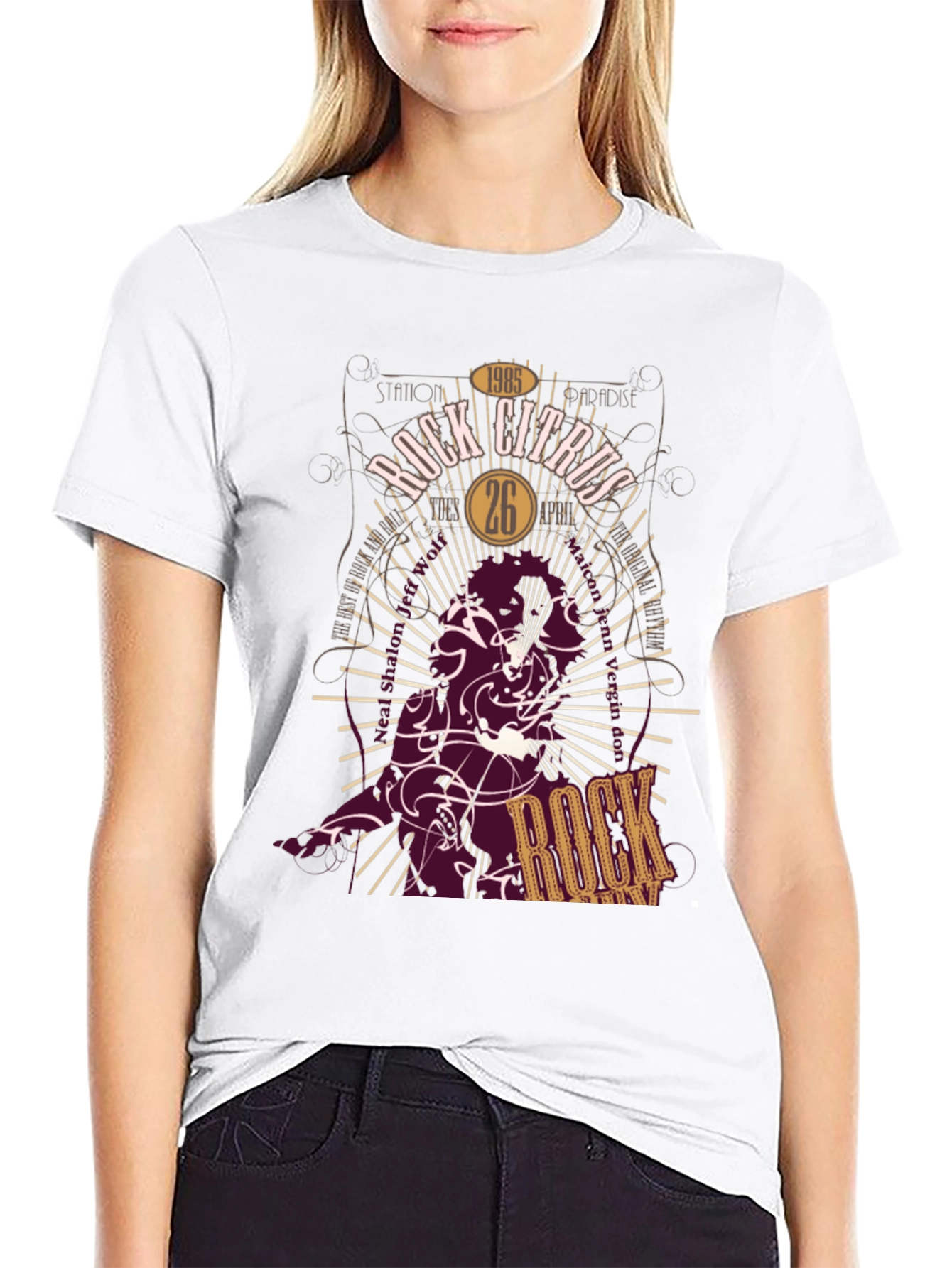Rock Citrus Graphic Print T-Shirt - Station Paradise Tee
