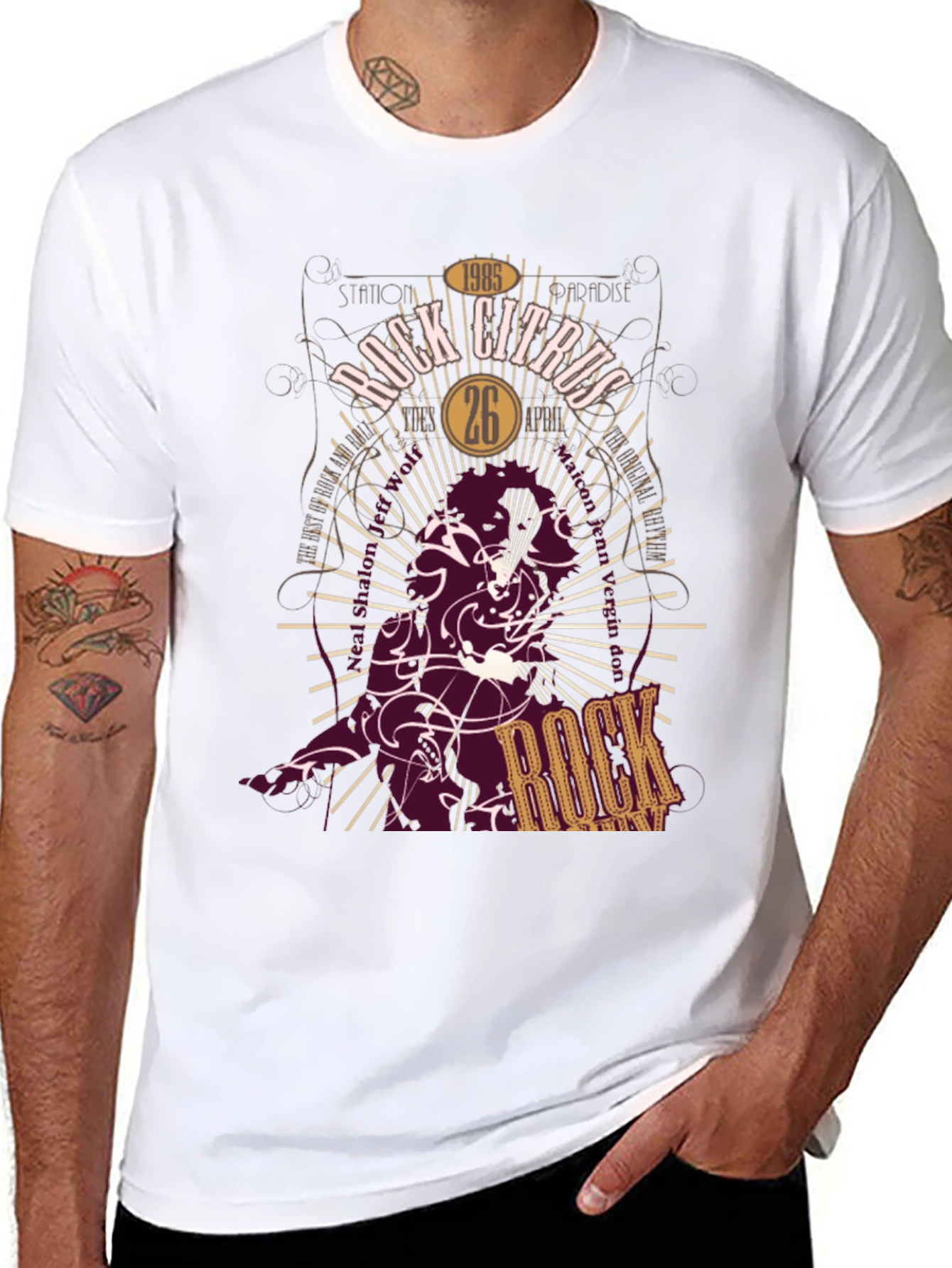 Rock Citrus Graphic Print T-Shirt - Station Paradise Tee