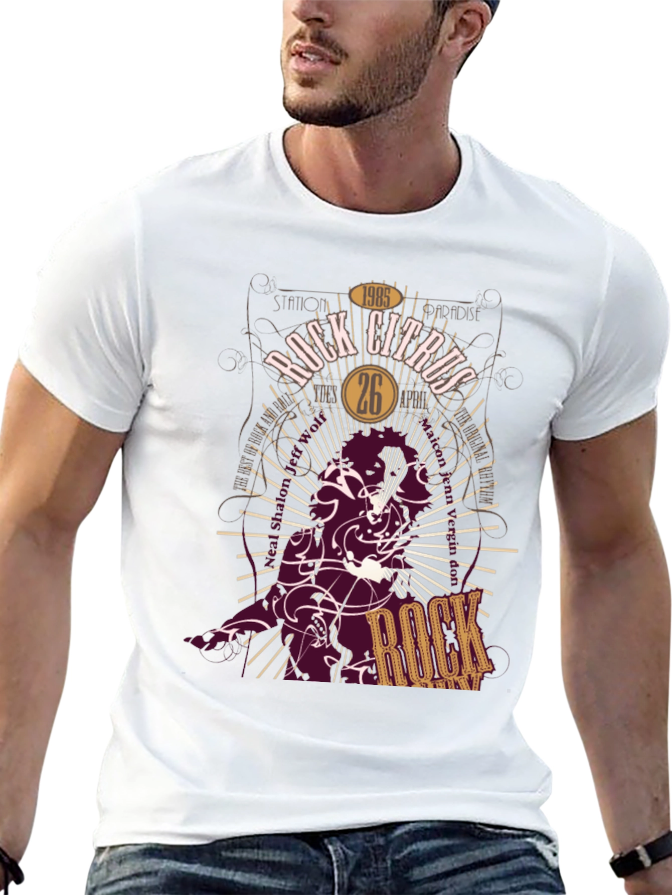 Rock Citrus Graphic Print T-Shirt - Station Paradise Tee