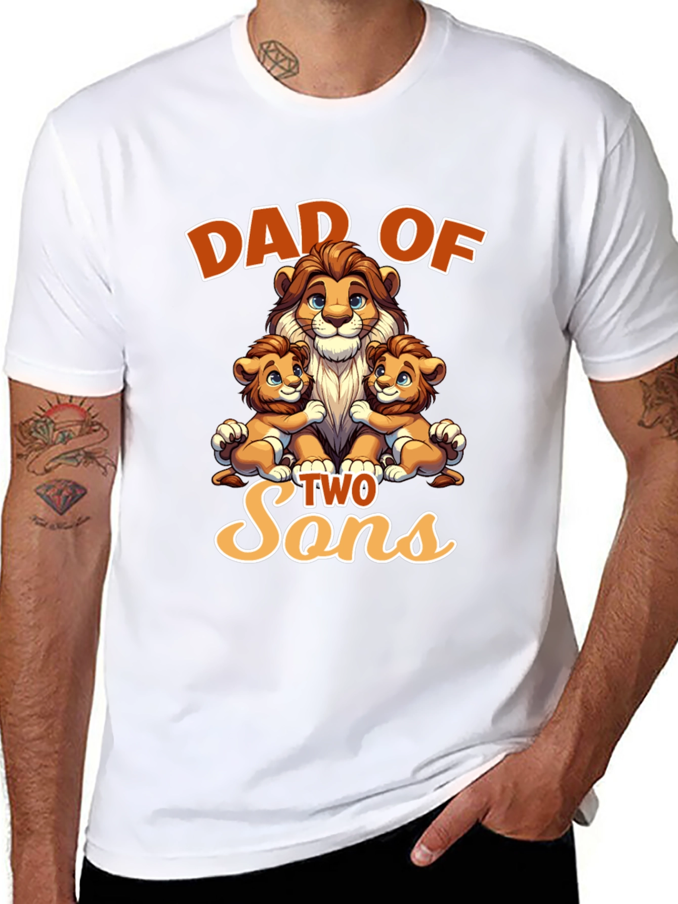Dad of Two Sons Graphic T-Shirt