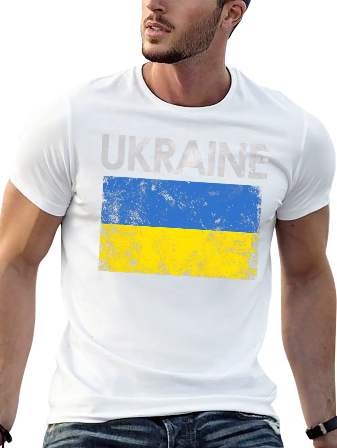 Ukraine Flag Graphic Tee - Black Unisex T-Shirt