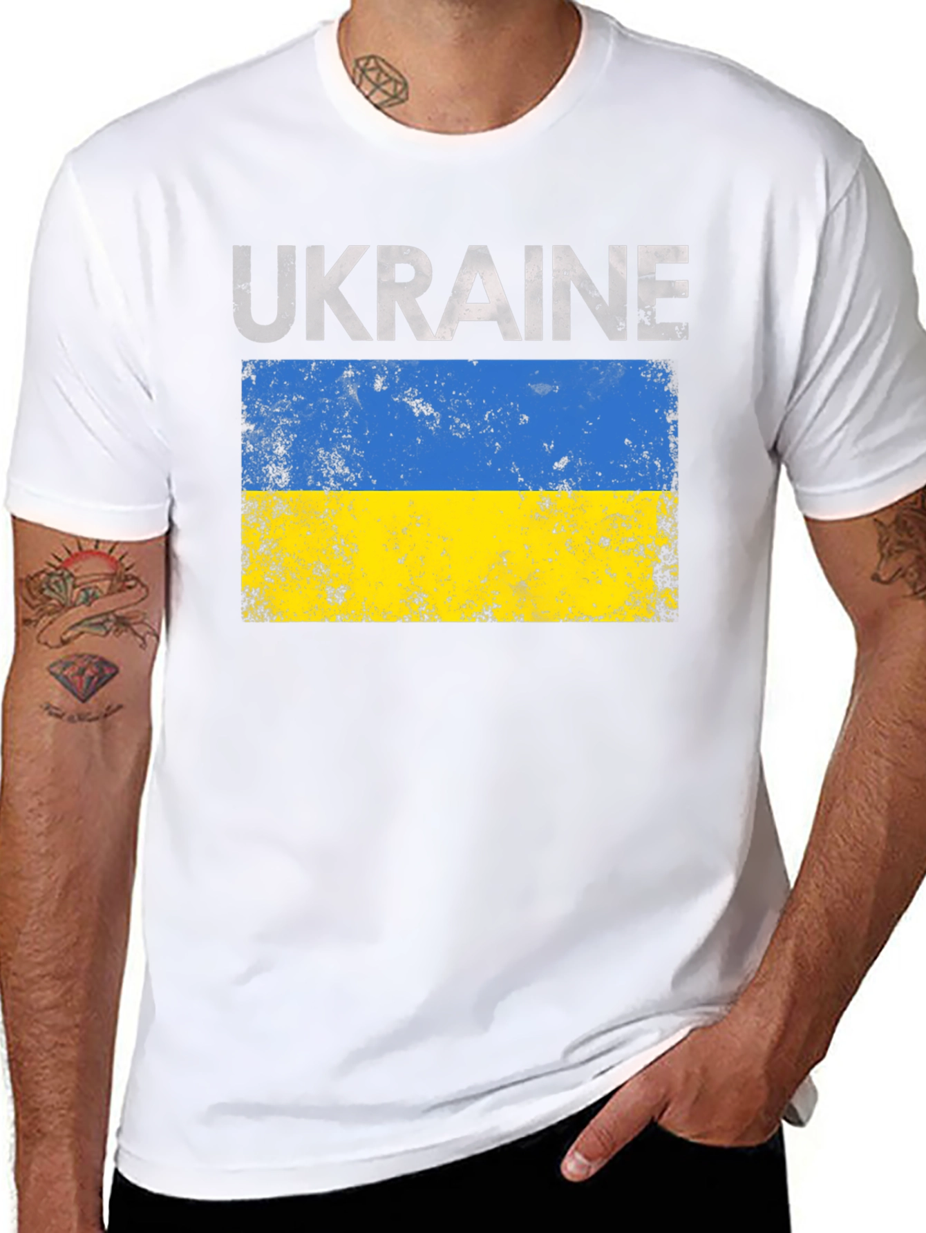 Ukraine Flag Graphic Tee - Black Unisex T-Shirt