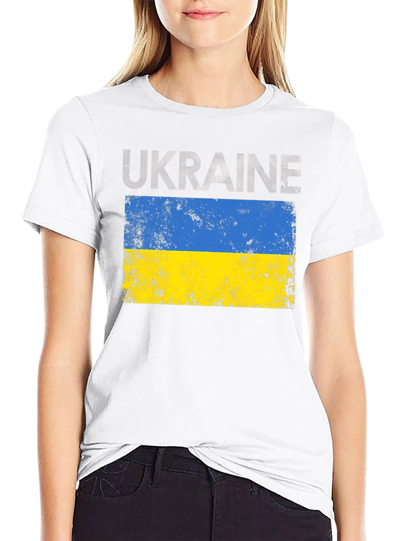 Ukraine Flag Graphic Tee - Black Unisex T-Shirt