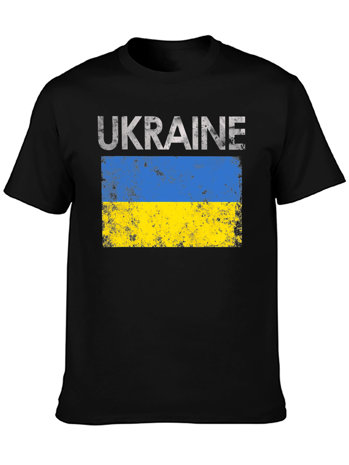 Ukraine Flag Graphic Tee - Black Unisex T-Shirt