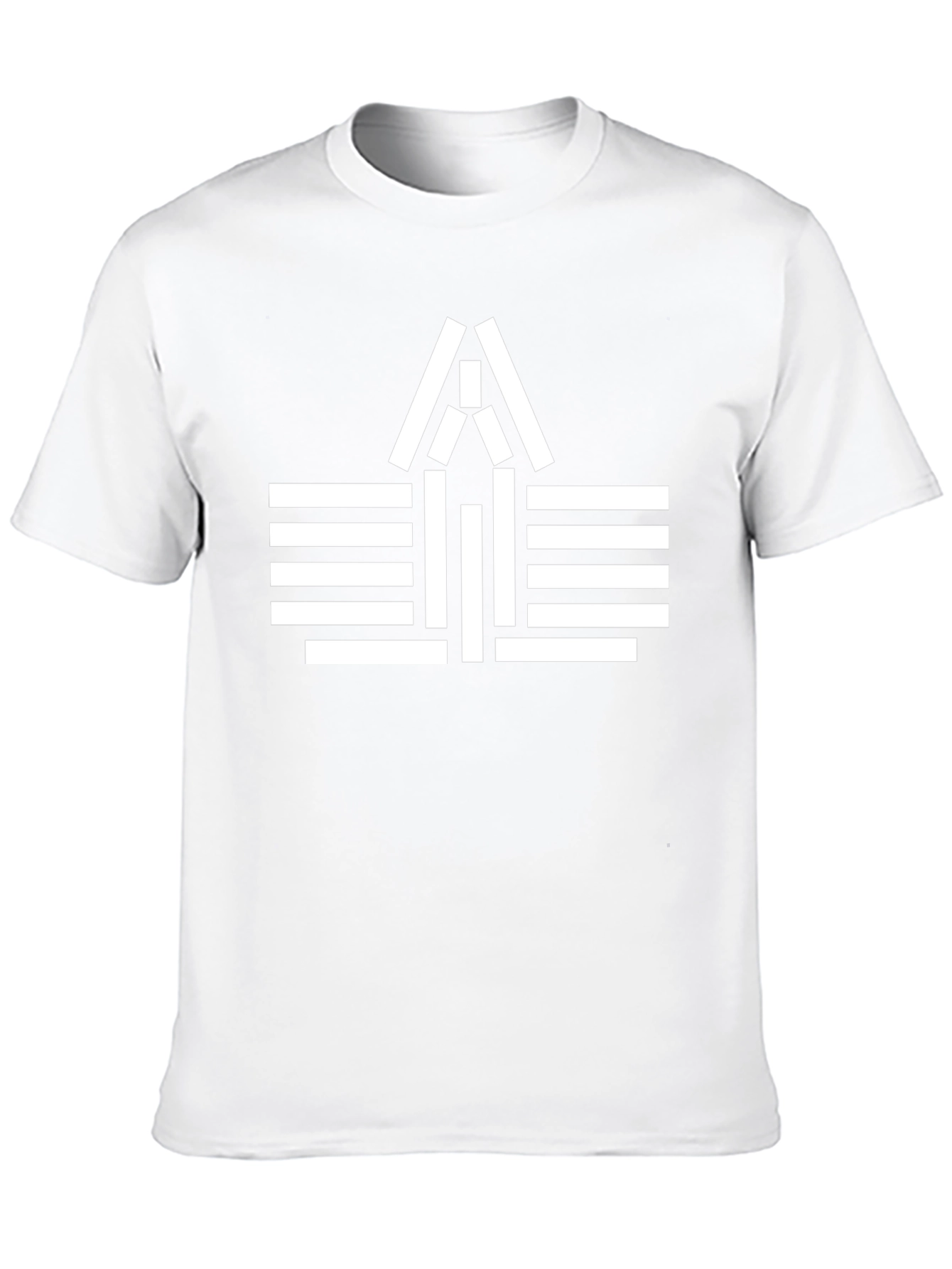 Modern Graphic Tee - Black with White Abstract Design
