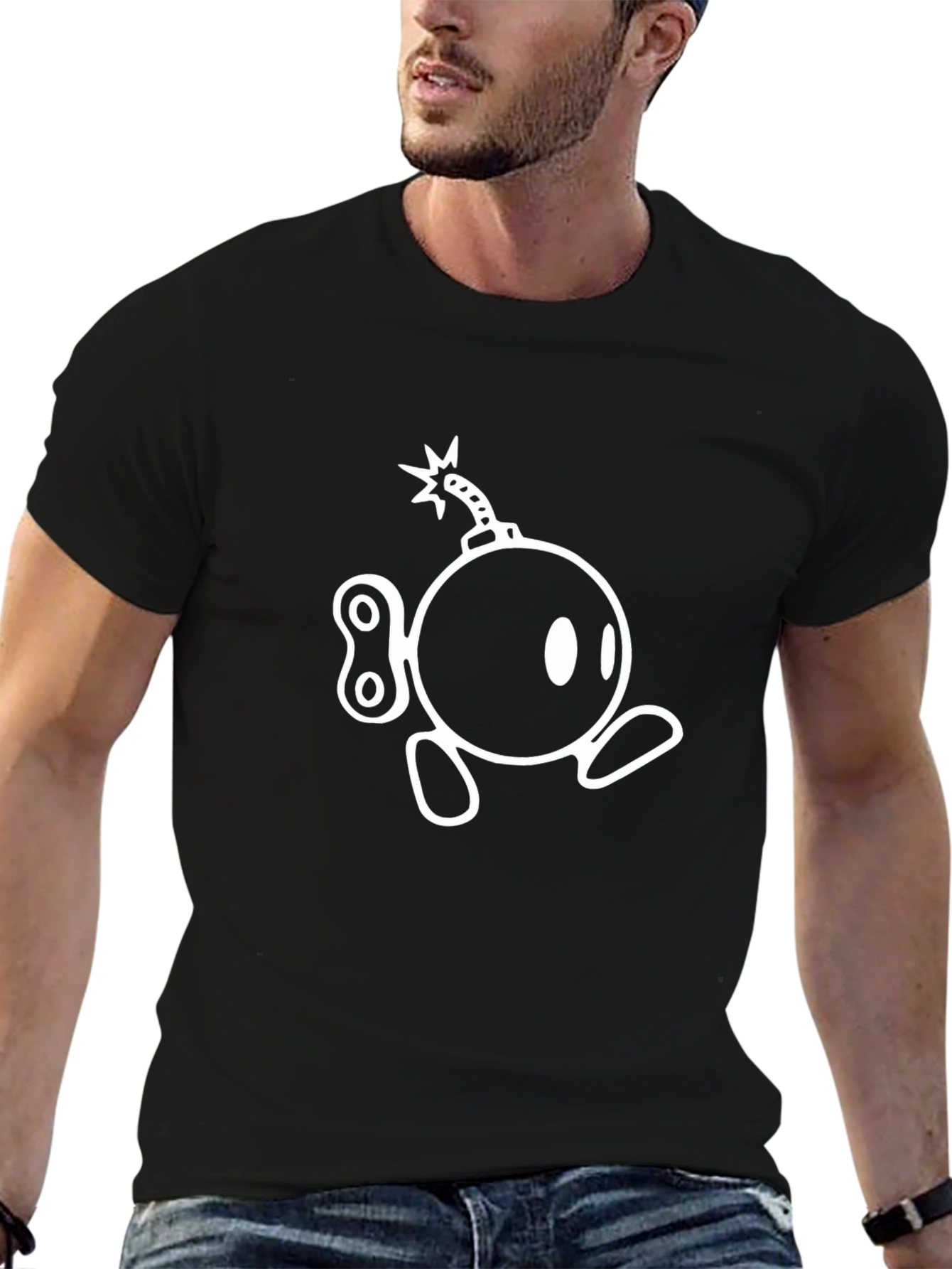 Wind-Up Bomb Graphic Tee - Black Cotton