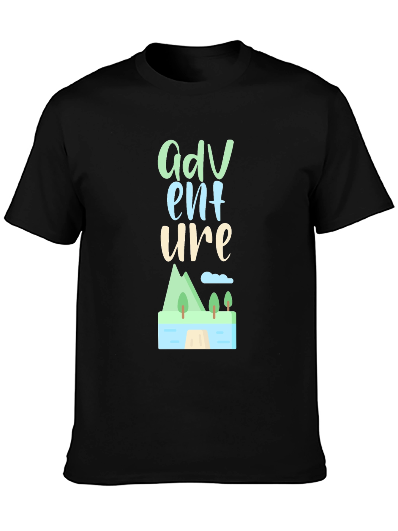 Adventure Graphic Tee - Stylish Black Cotton T-Shirt