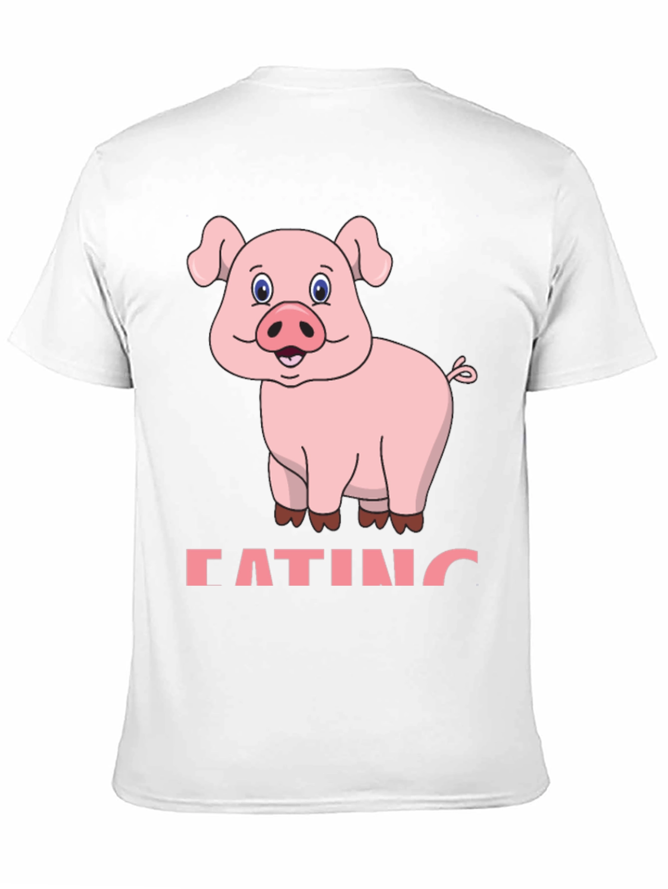 Funny Pig Eating Cartoon Graphic T-Shirt