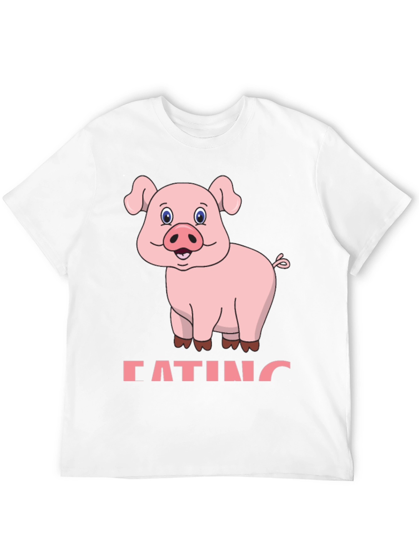 Funny Pig Eating Cartoon Graphic T-Shirt