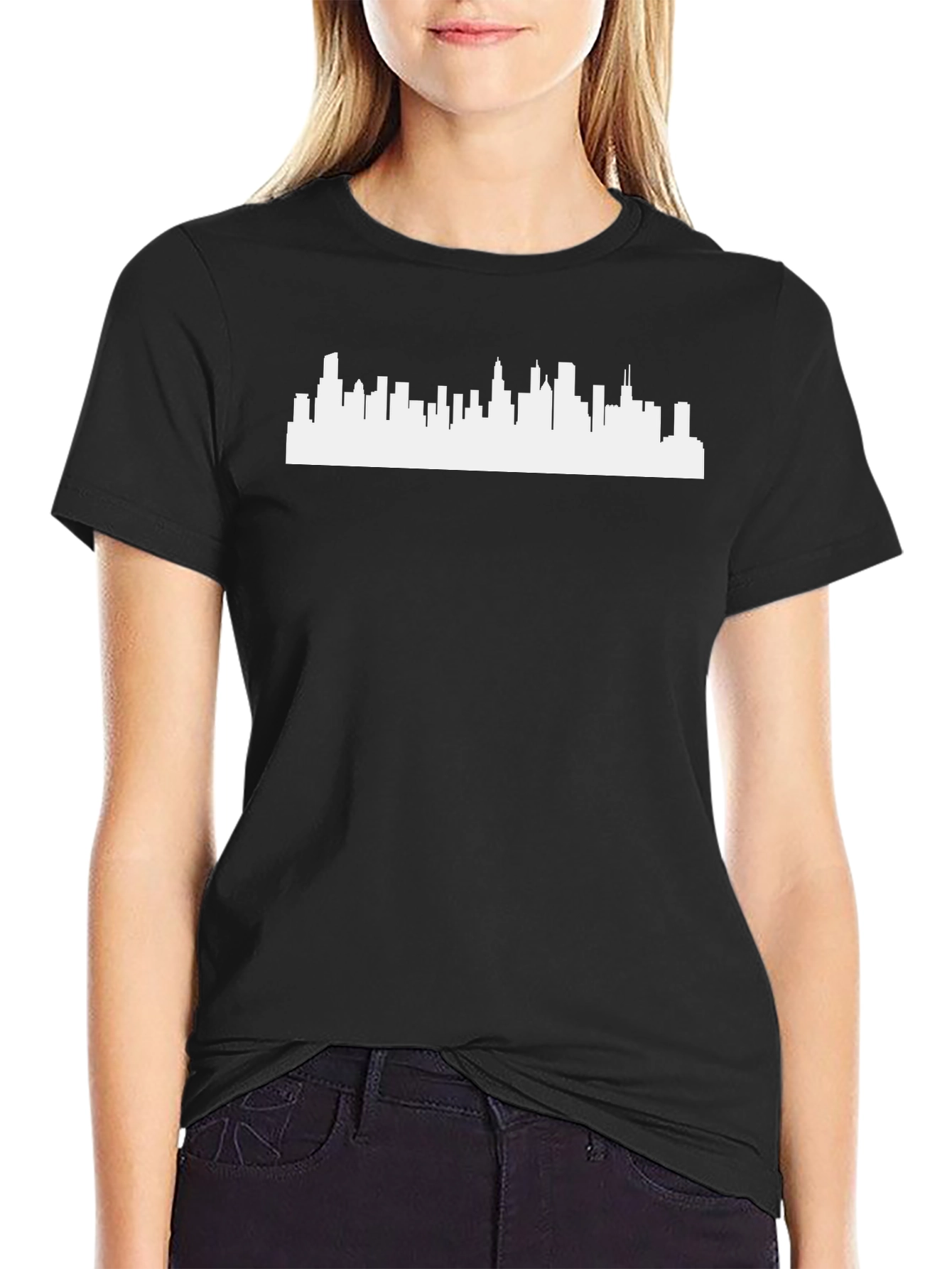 Cityscape Silhouette Black T-Shirt