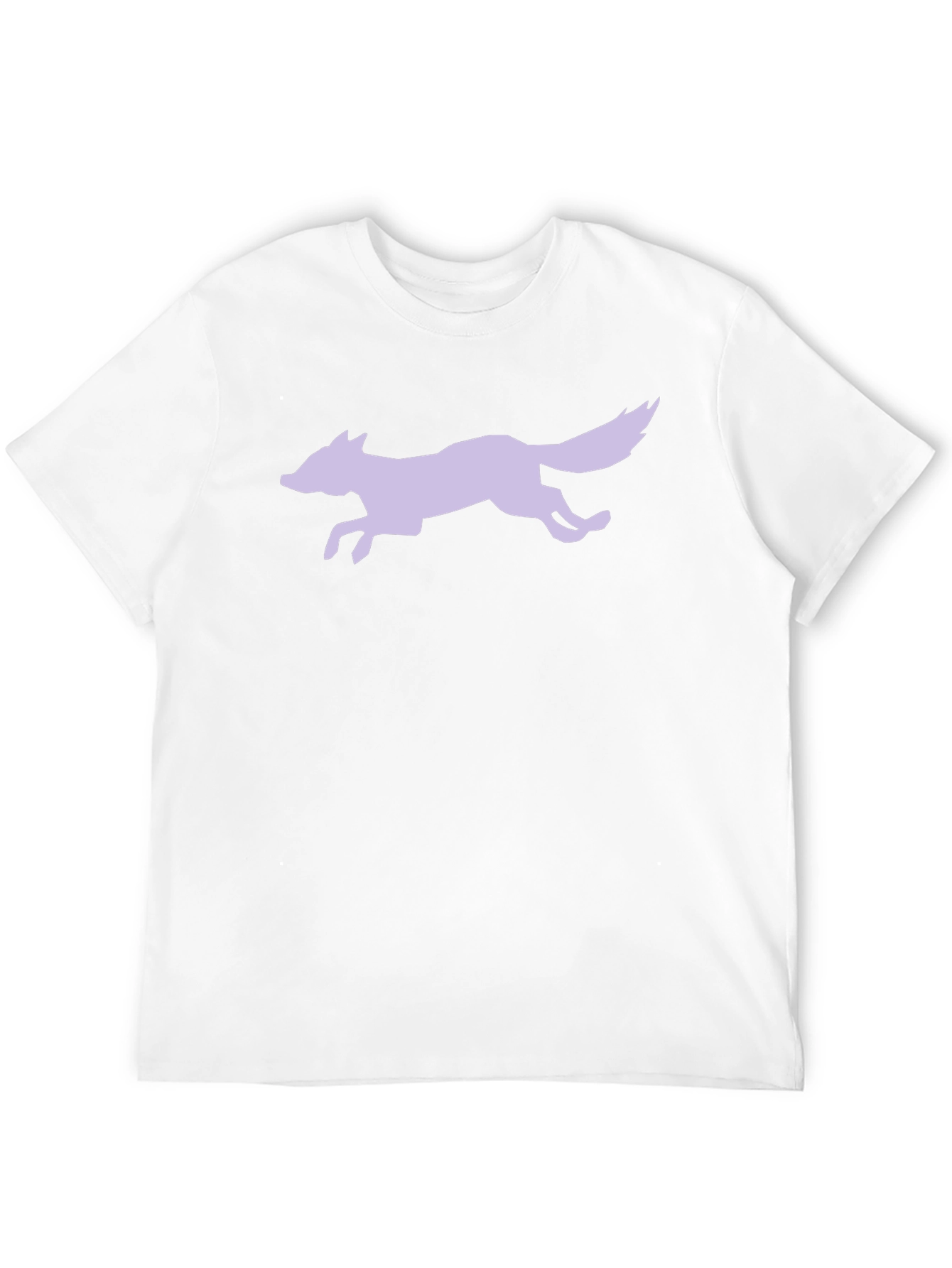 Black T-Shirt with Lilac Running Fox Design