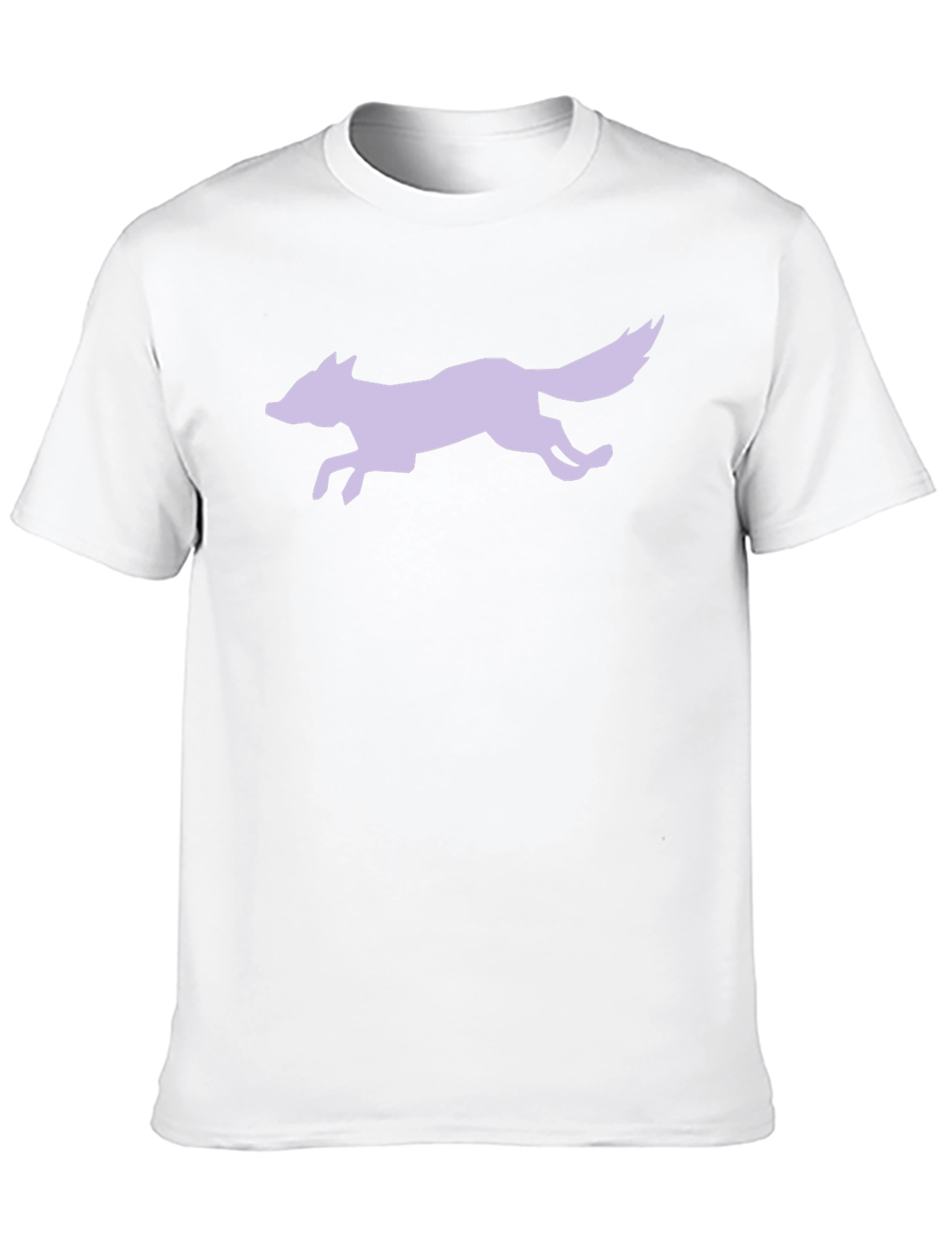 Black T-Shirt with Lilac Running Fox Design