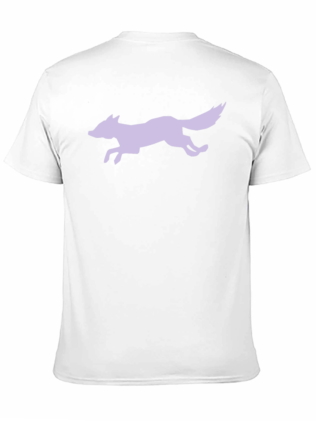 Black T-Shirt with Lilac Running Fox Design