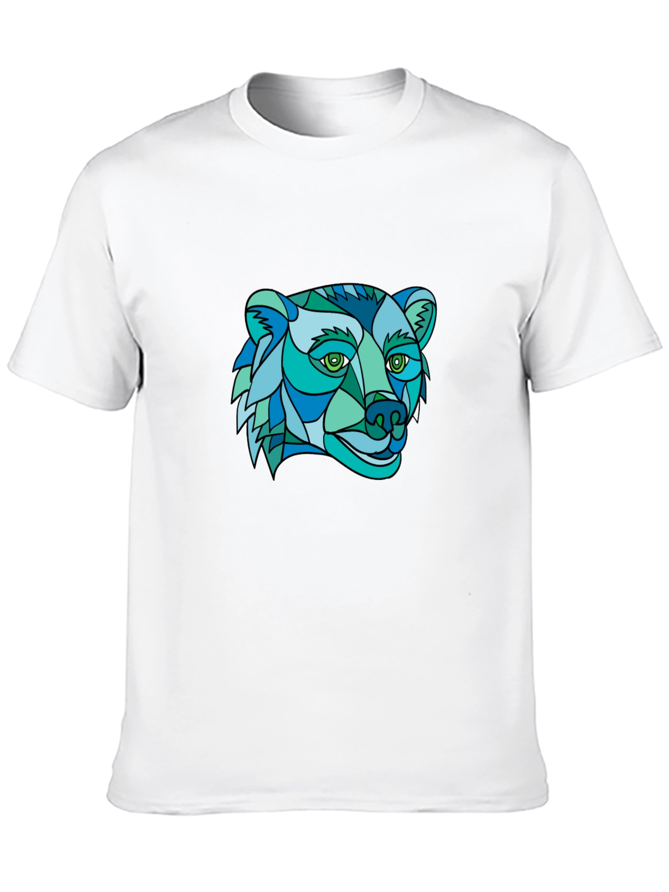 Geometric Bear Graphic Tee - Stylish Mens Black T-Shirt