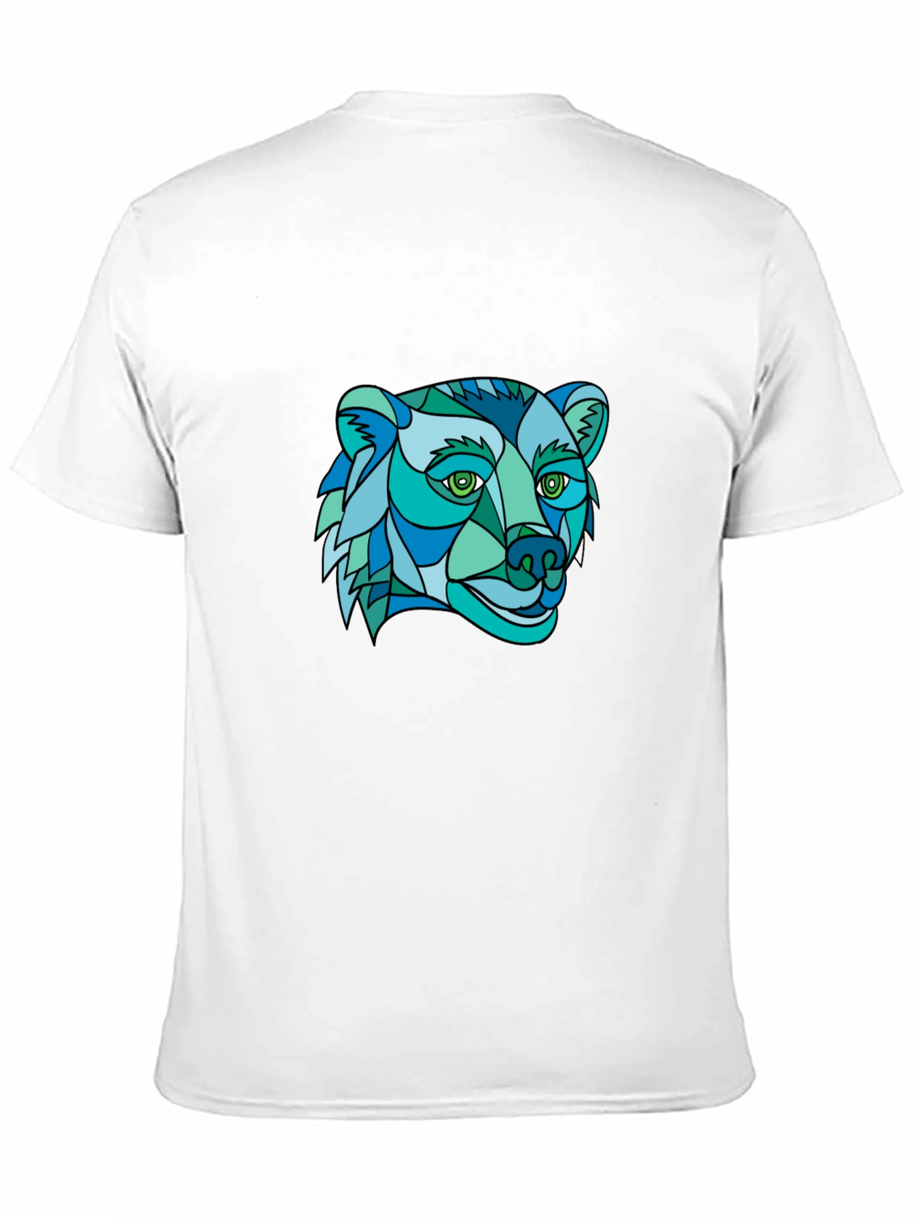 Geometric Bear Graphic Tee - Stylish Mens Black T-Shirt