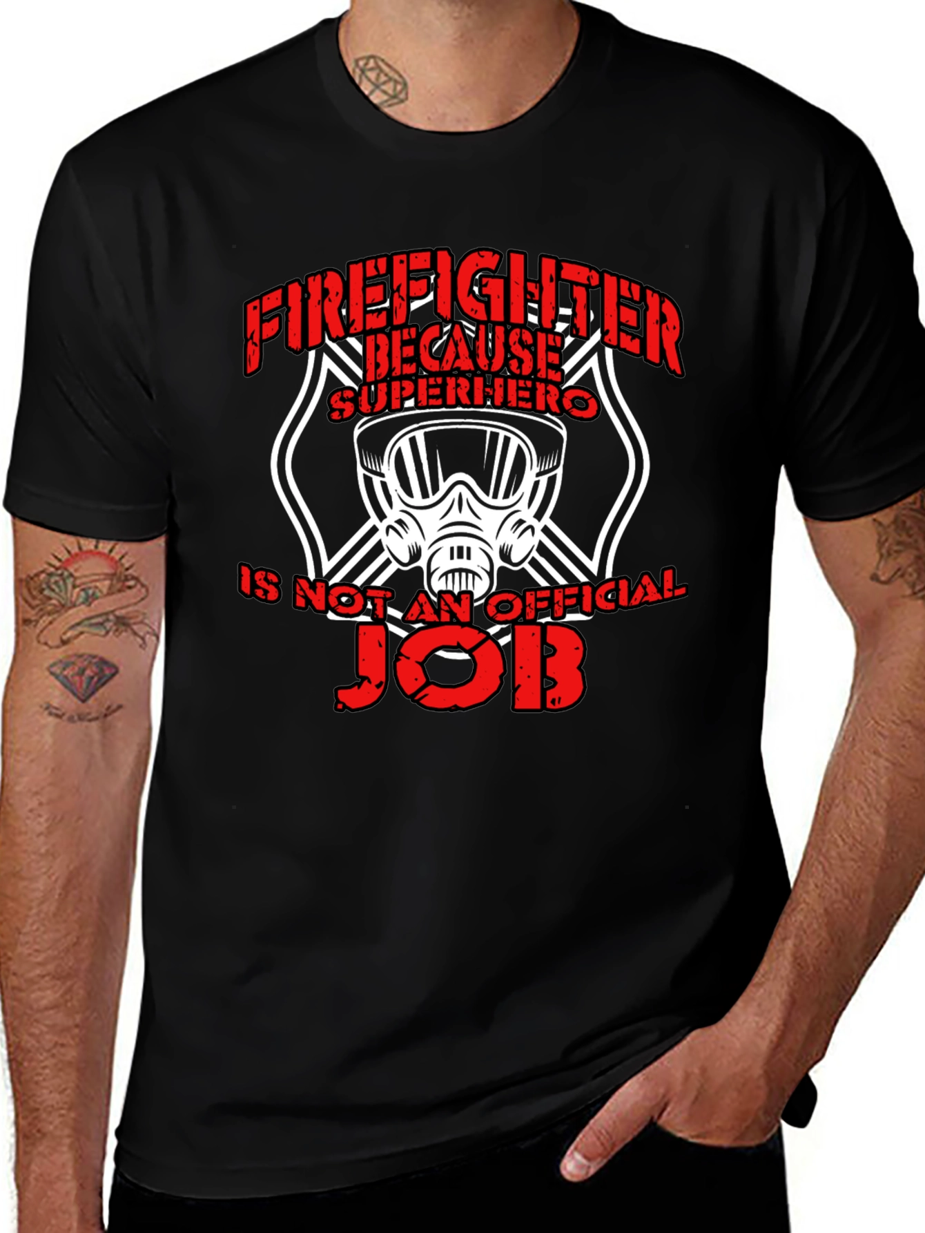 Firefighter Superhero Graphic T-Shirt