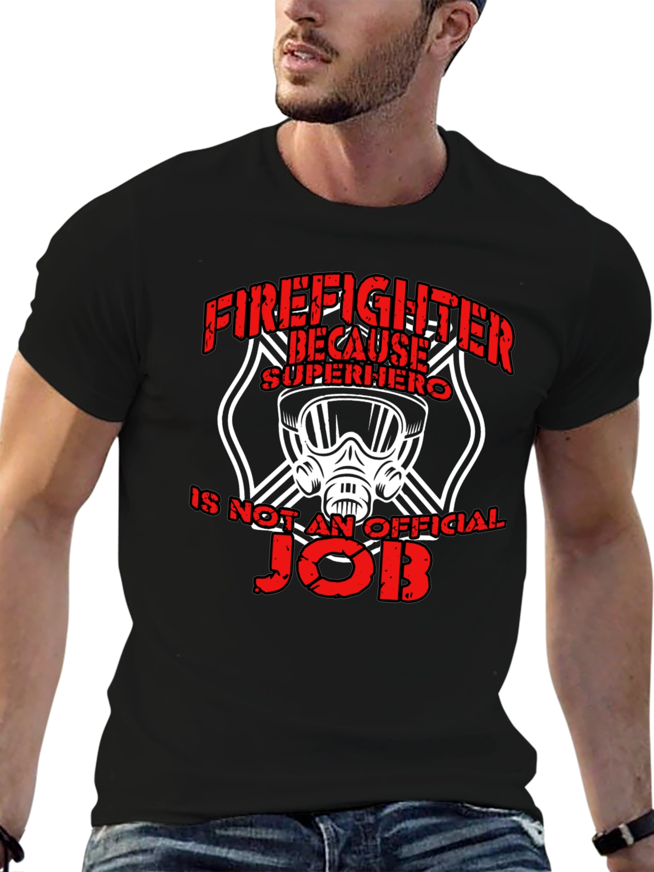 Firefighter Superhero Graphic T-Shirt